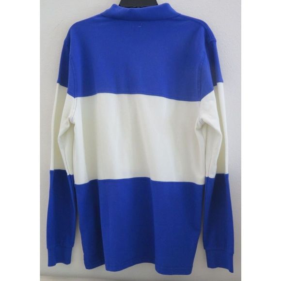 Levi's A19340000 Men's Sz M Strata Surf Blue/White Colorblock Long Sleeve Polo - Picture 2 of 6